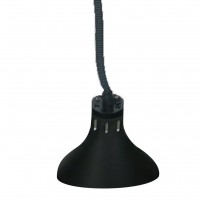 HEAT LAMP BLACK  PULL DOWN 290mm Round 